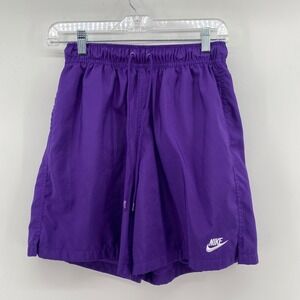 Nike Sportswear Purple Mesh Lined Athletic Shorts Womens Small Drawstring Pocket